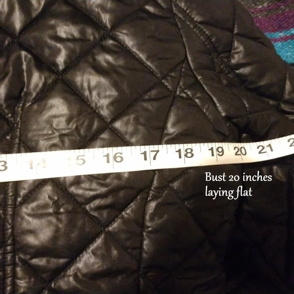 Kate Spade Black Diamond Quilted Coat L Old Money Equestrian Quiet Luxury Preppy - Picture 8 of 9